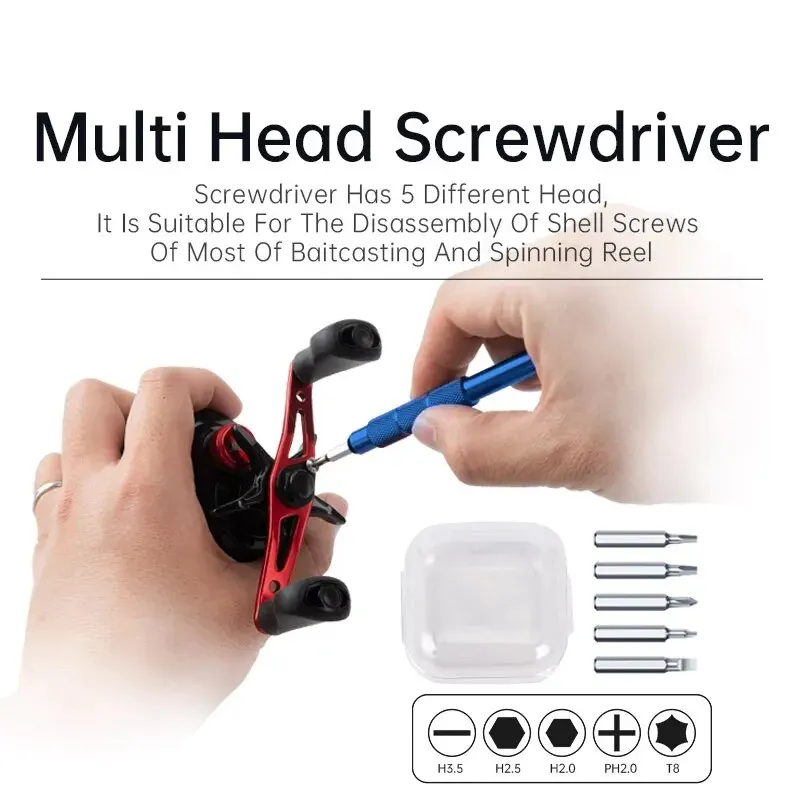 Caja de herramientas de mantenimiento de carrete de aparejos de pesca, Kits de reparación de cajas de aparejos de pescado multifuncionales, herramientas de mantenimiento combinadas, aparejos de accesorios - imagen 4