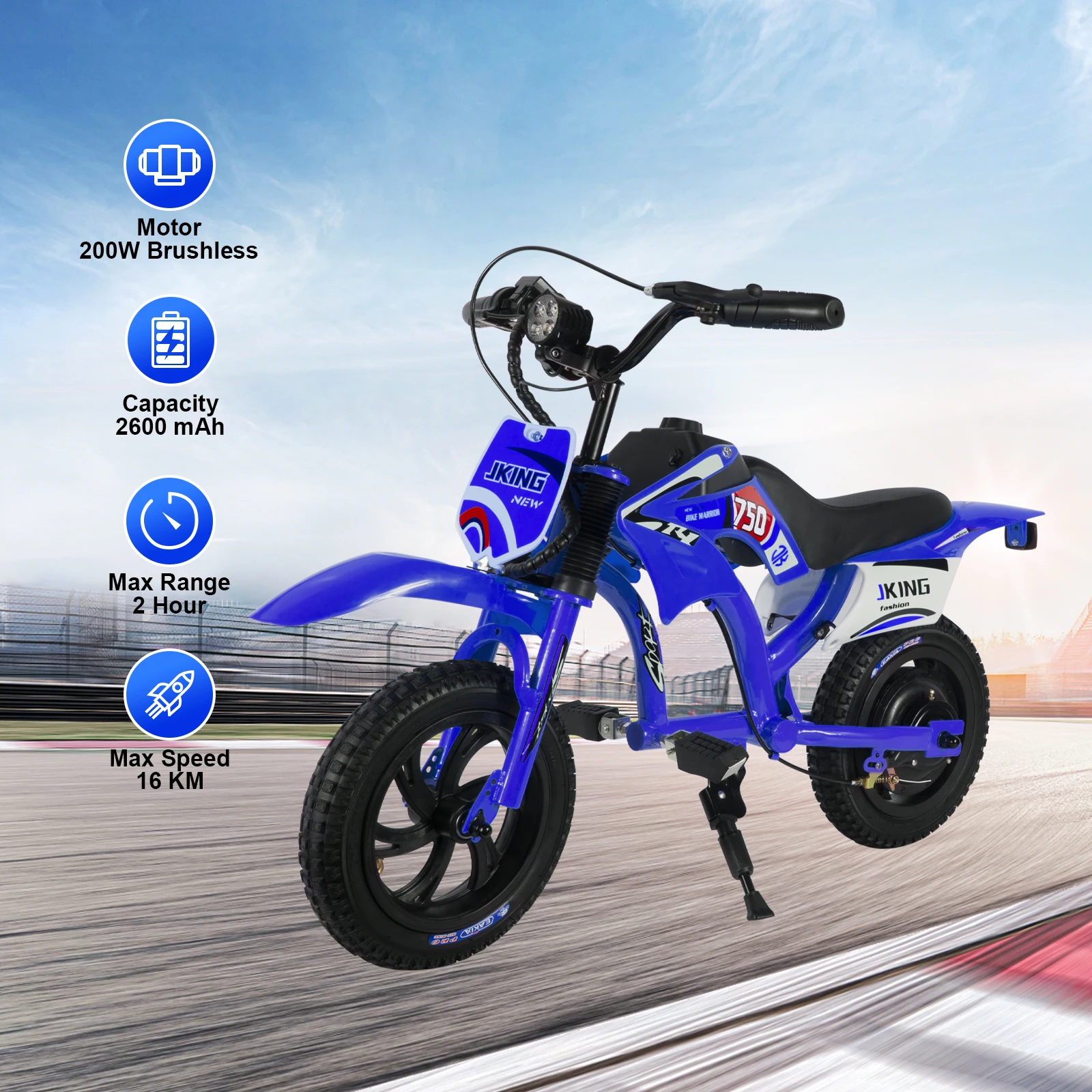 JKING Moto Eléctrica Infantil LCD – Batería Larga y Alta Carga - imagen 2