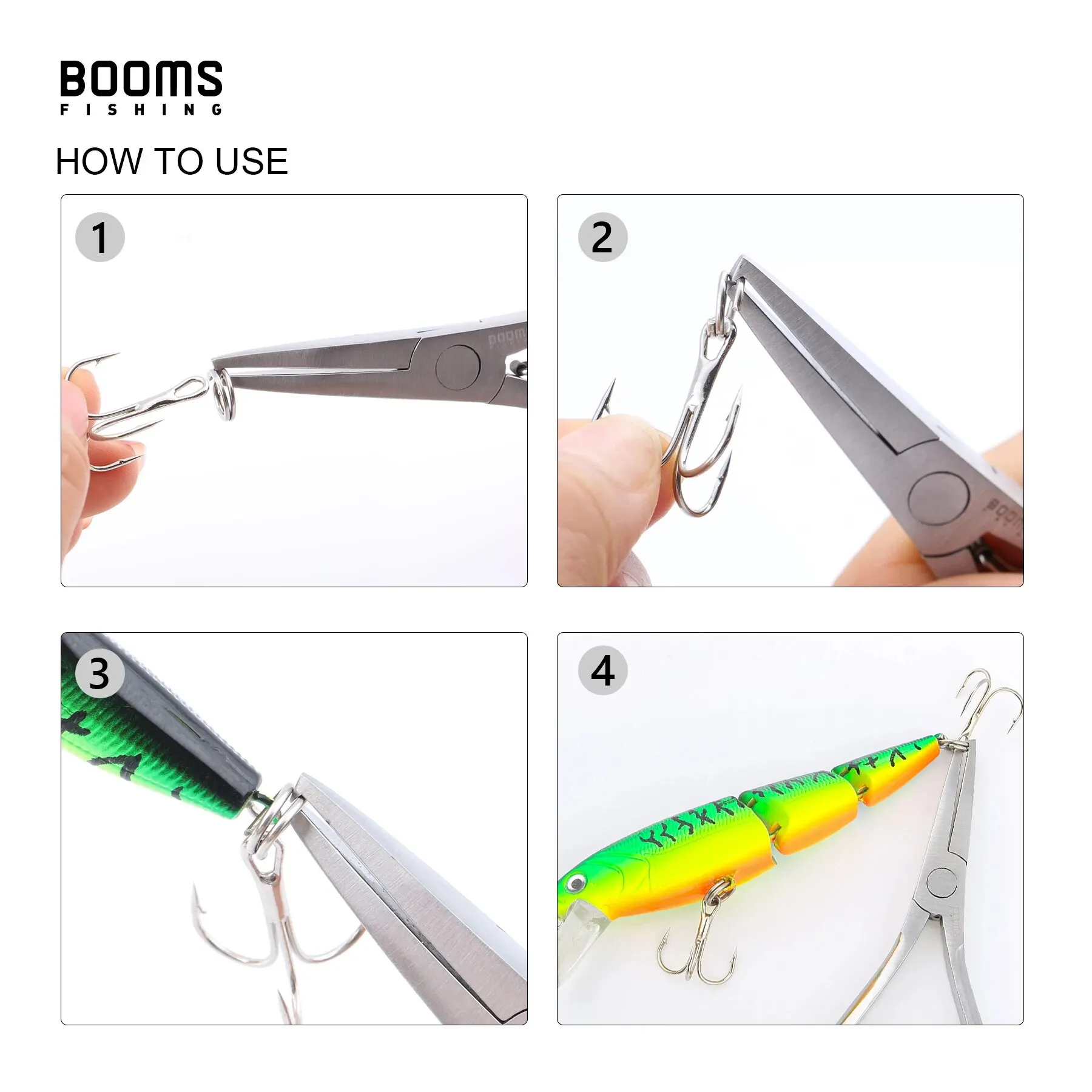 Booms Fishing SR4 Alicates de anillo dividido de pesca, alicates de anillo dividido de aparejos Texas de acero inoxidable, herramientas de pesca resistentes al agua salada - imagen 3