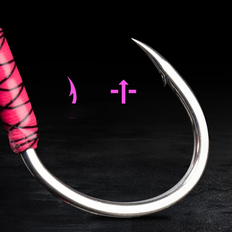 2 par/bolsa plantilla UV anzuelos de asistencia de doble púas anzuelos de señuelo accesorios de señuelo de pesca de acero alto en carbono anzuelos de Jigging lento pesca - imagen 5