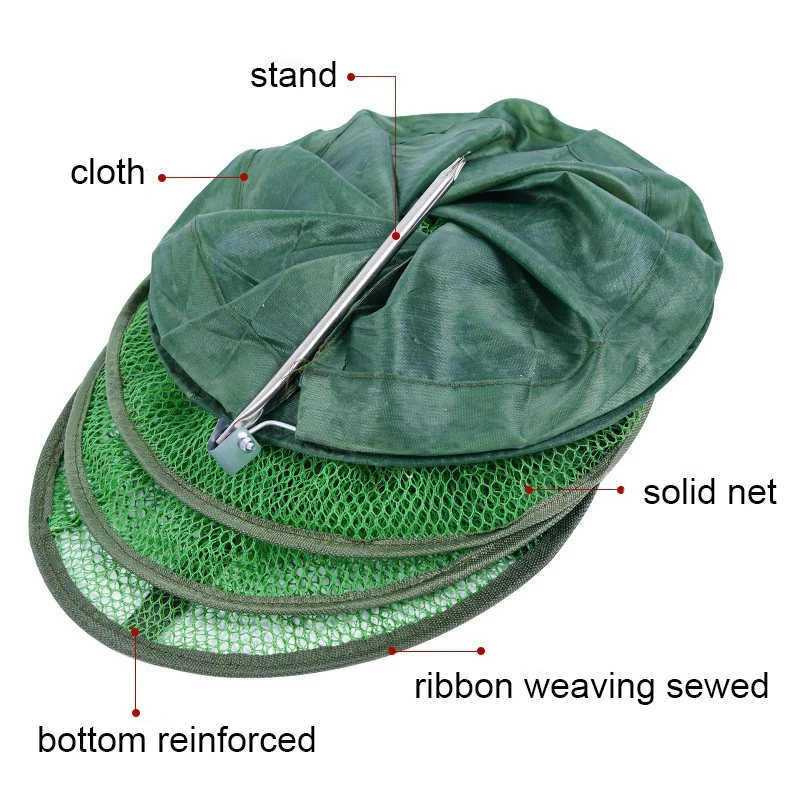 Cesta de pesca plegable telescópica, malla de nailon, red Fyke, jaula de Camarón, equipo de aparejos de pesca al aire libre, gran oferta - imagen 2