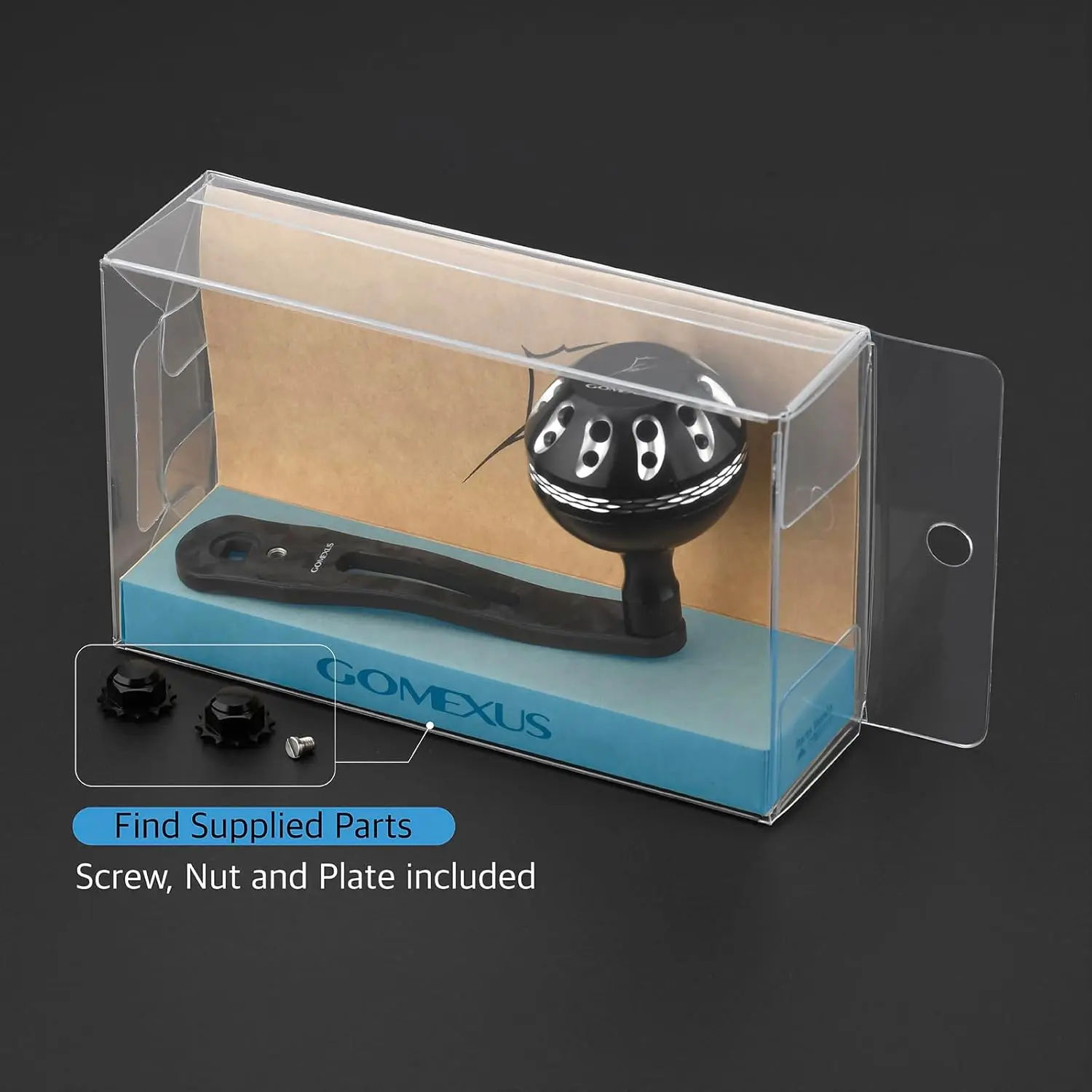 Mango de alimentación GOMEXUS Compatible con Okuma, mango de carrete de pesca de agua fría Linecounter, carbono forjado de 85mm - imagen 3