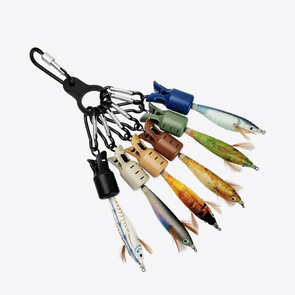 Kits de 6 uds. Prácticos plantilla de calamar de pulpo con mosquetón paraguas sepia señuelo gorra aparejos de pesca accesorios de pesca - imagen 3