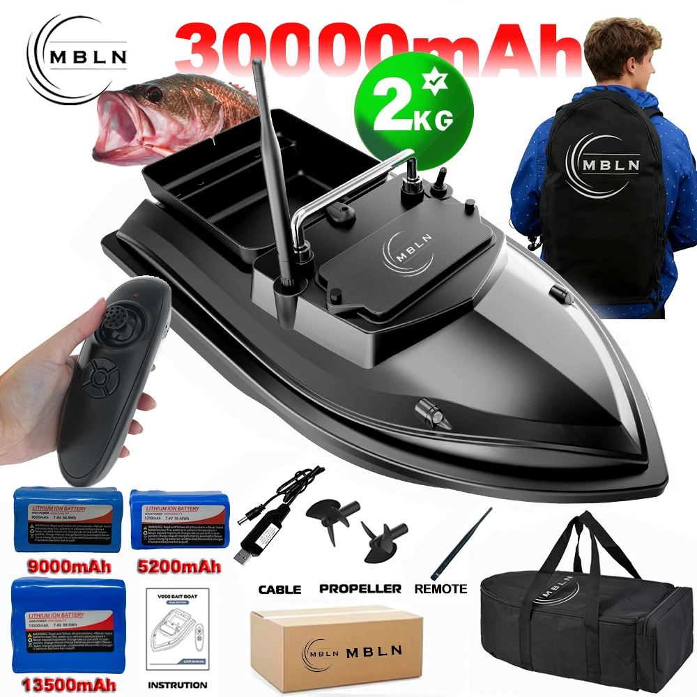MBLN Barco cebo RC para carpa – Tolva doble y 300 m alcance - imagen 3