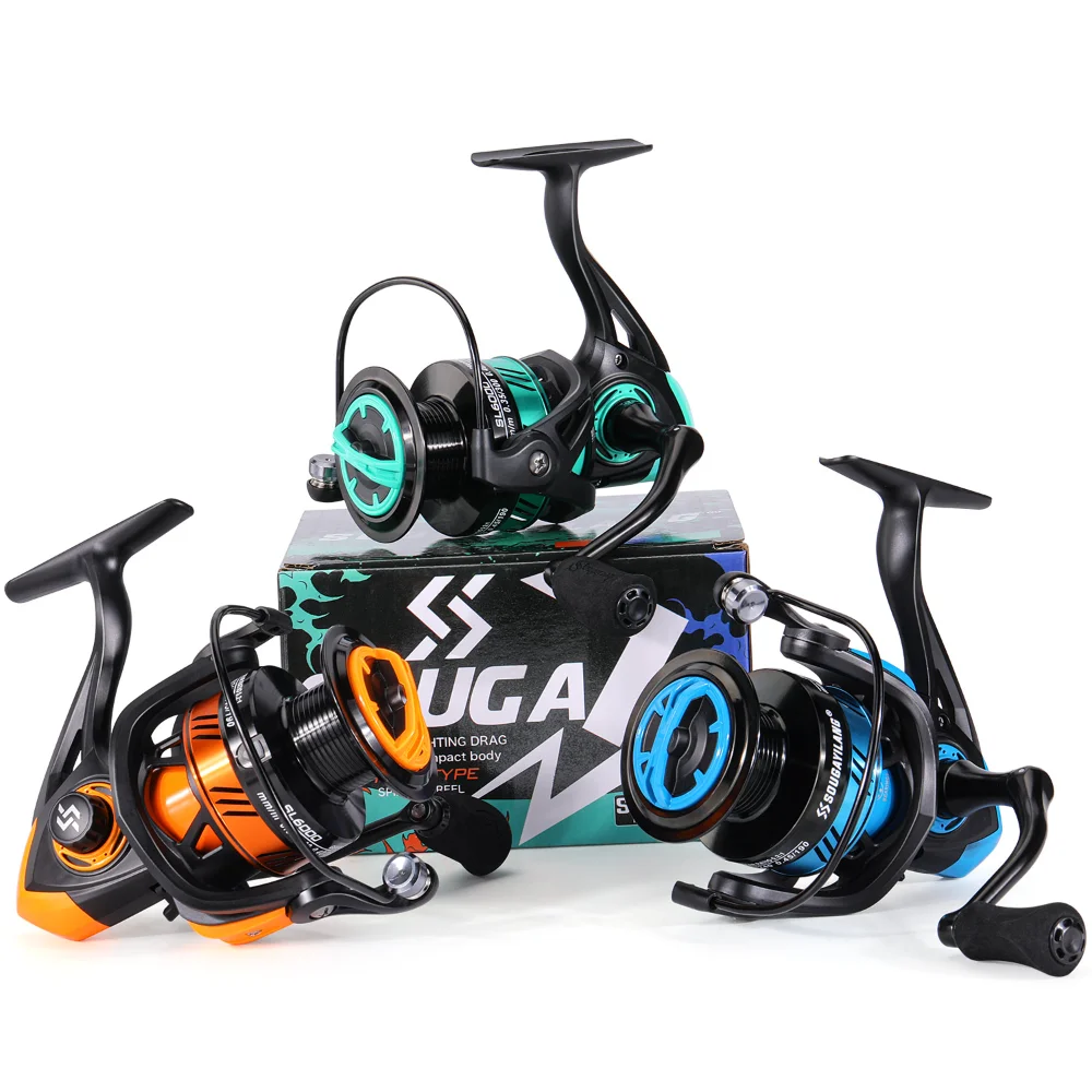 Carrete de pesca giratorio Sougayilang 1000-4000, carrete de arrastre máximo de 10kg, relación de engranaje 5,2: 1, carrete de pesca para pesca en agua dulce - imagen 2