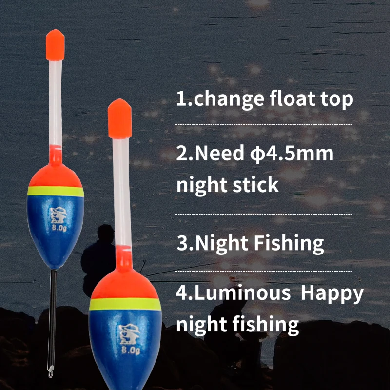 Flotadores de pesca al aire libre, Bobbers señuelo, anzuelos deslizantes, Banco de derrape, accesorios de equipo de pesca, 10 piezas - imagen 5