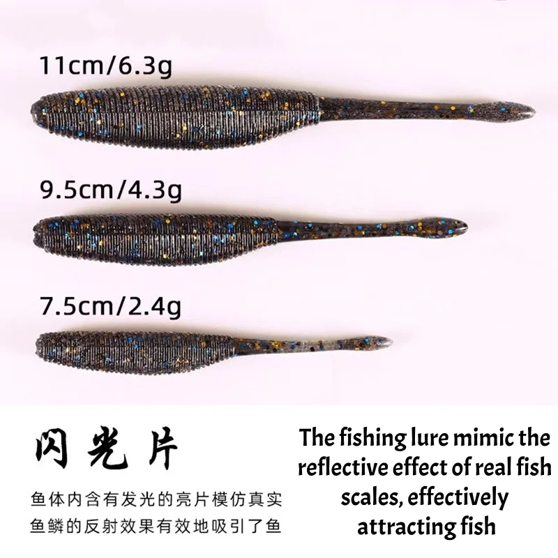 Swolfy 7,5 cm 9,5 cm 11,5 cm cebo Artificial de Pesca señuelo de Pesca suave Pesca en hielo Leurre Souple cebos de silicona agregar sal - imagen 5
