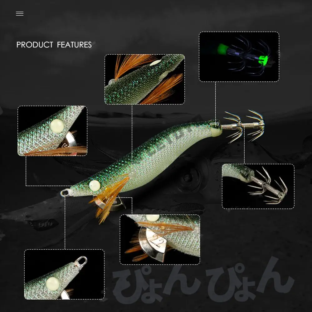 Señuelos de camarón de madera de plomo 2023, aparejos de pesca, anzuelo explosivo de 6,5 cm/7,9 cm/9,3 cm, señuelo de pulpo de simulación - imagen 5