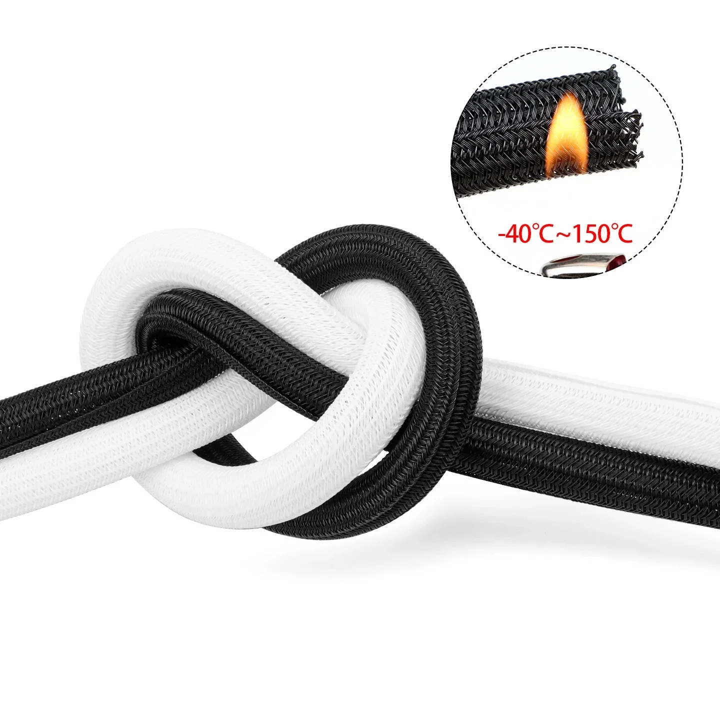 Funda trenzada PET flexible autoadhesiva protectora de línea pesca - imagen 3