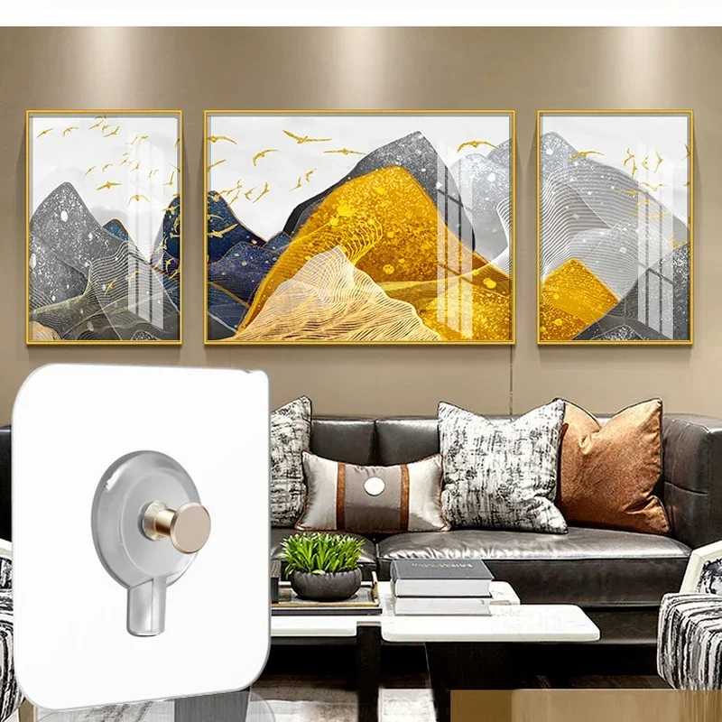 5 unid/set de gancho de uñas adhesivo fuerte de PVC, póster de pared, pinturas decorativas, sin costuras, impermeable, duradero, gancho para cocina y baño - imagen 3