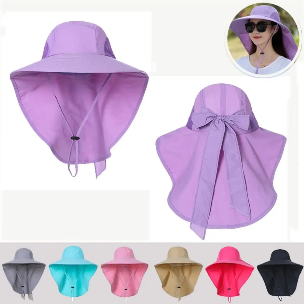 Sombrero de playa con solapa de cuello para mujer, sombrilla de secado rápido, protección solar, Verano - imagen 4