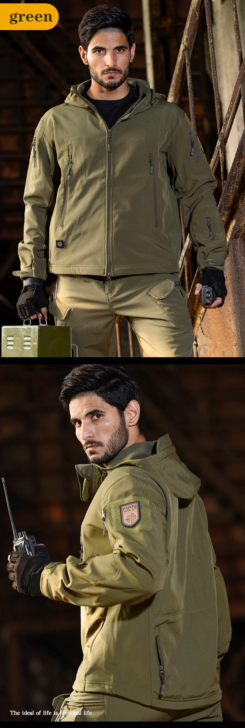 Manténgase cálido y elegante con nuestro equipo premium al aire libre