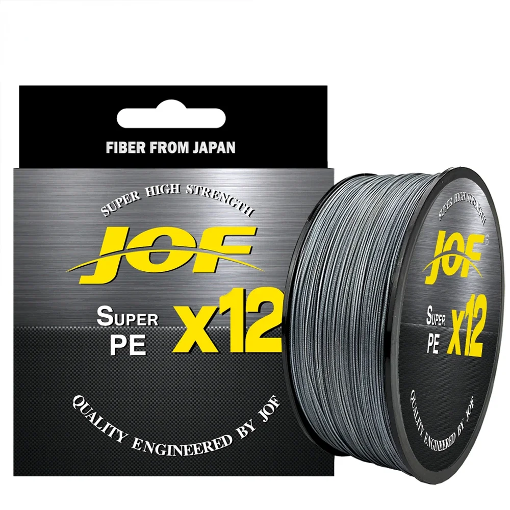 JOF-sedal de Pesca trenzado de 100% PE, 12 hebras, 100/300M, cable tejido multifilamento, superpotencia, 25-92LB, alambre de Pesca con mosca de carpa - imagen 5