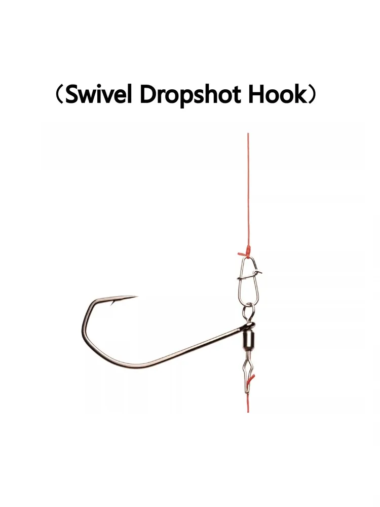 Ganchos Dropshot giratorios Cast&Catch 1 #   7 Uds anzuelo de bajo anzuelo de cebo suave anzuelo de pescado para plataforma de tiro hacia abajo - imagen 3