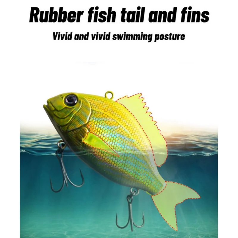 Wondersee-señuelo de carpa VIB pargo, 65mm, 24g, Madai, orada de mar, aletas de cola de goma, fundición larga, láser vivo, Wobbler, liquidación de cebo duro - imagen 4