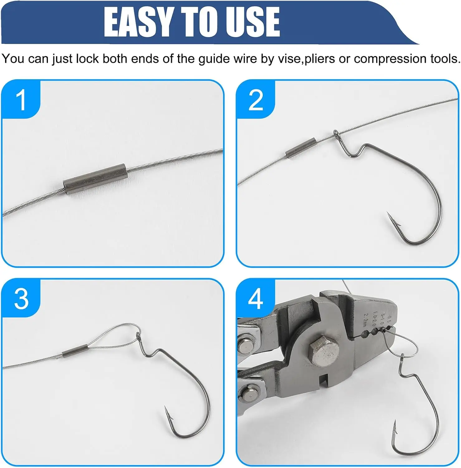 Mangas de prensado de un solo barril para cable de pesca - imagen 4