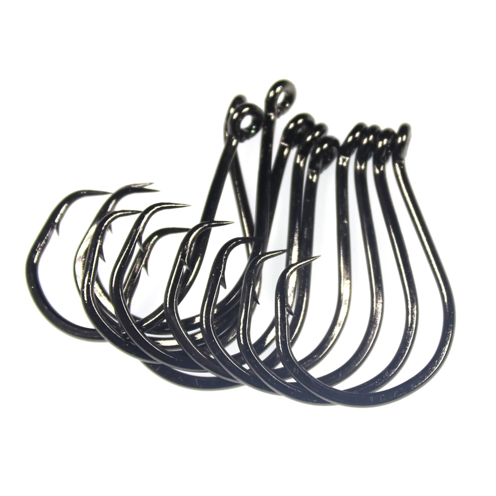 Wifreo 20 piezas anzuelos de pesca de aparejo de bagre de agua salada, anzuelos circulares de ojo, anzuelo compensado, pargo de bagre 3/0 5/0 6/0 7/0 8/0 - imagen 5