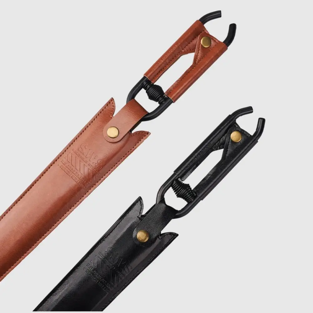 Pinzas gruesas para fuego de Picnic, pinzas de acero al carbono antiescaldaduras para acampar, pinzas para leña, pinzas portátiles ligeras para barbacoa y carbón para exteriores - imagen 3