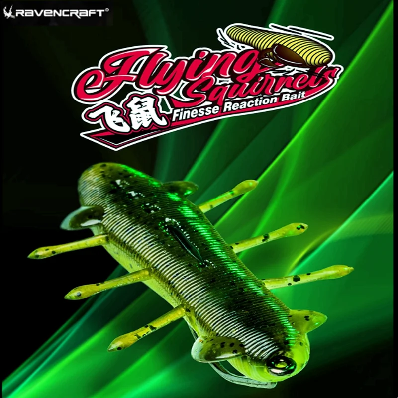 2024 nuevo Ravencraft FlyingSquirrel hundimiento Gliding Gamba gusano plomo libre cebo suave 38/43/50mm manivela gancho falso señuelo de pesca trajes - imagen 2
