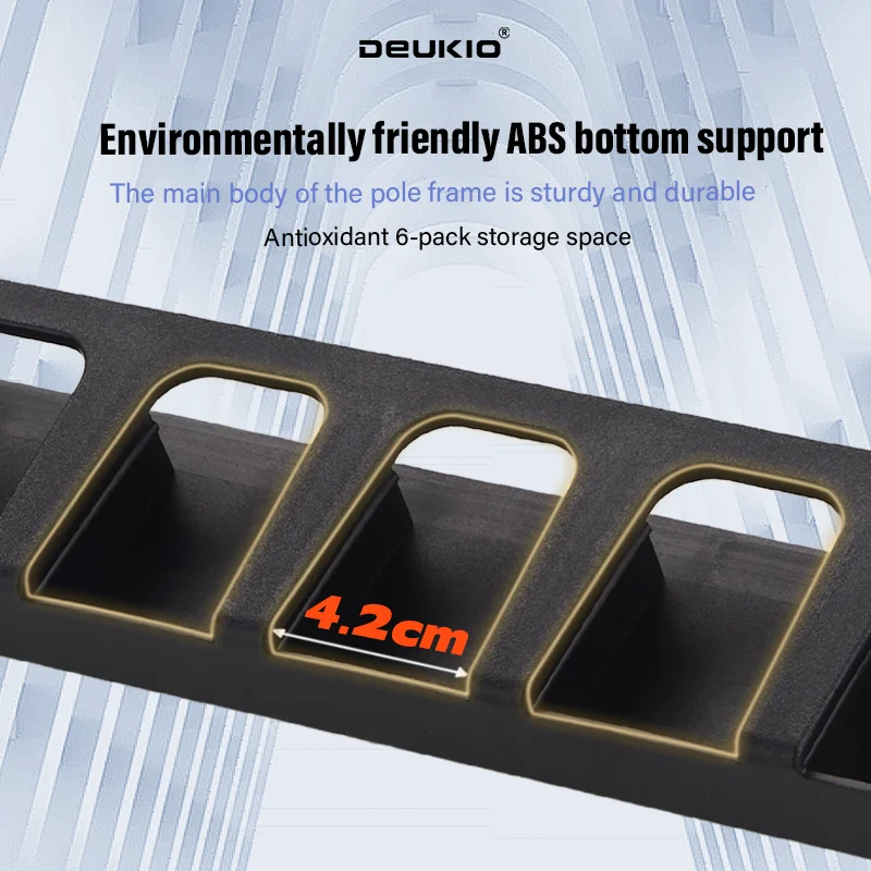 Soporte para caña de pescar DEUKIO, herramienta de almacenamiento, caña de pescar Modular montada en la pared para garaje, soporte para ahorro de espacio, estante de colección - imagen 4