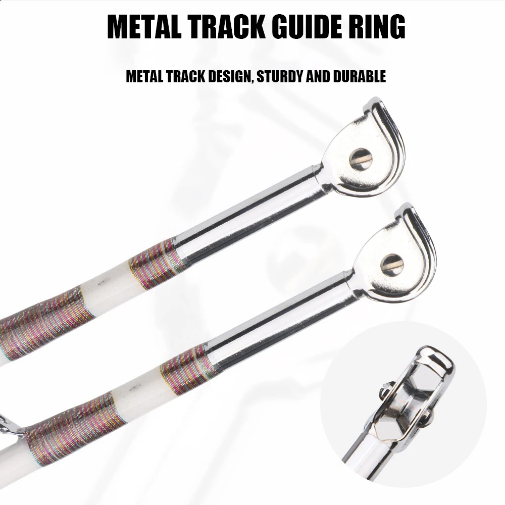 Caña de pescar giratoria con anillo de polea de 1,65 M, 50kg, sección superior superdura, 2 cañas de lanzamiento de larga distancia, caña de pescar para barco marino y océano - imagen 4