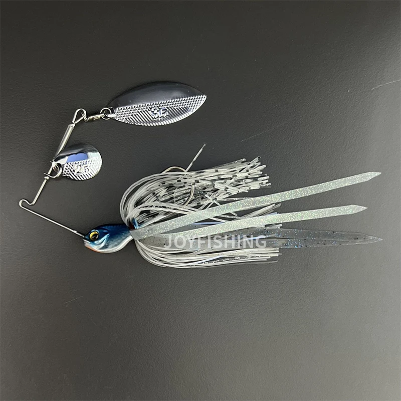 Spinnerbait-Cabeza de plantilla de Metal de goma con falda de silicona, cuchillas giratorias, señuelo japonés de agua salada, Pesca de carpa, 1 piezas, 9020 - imagen 5