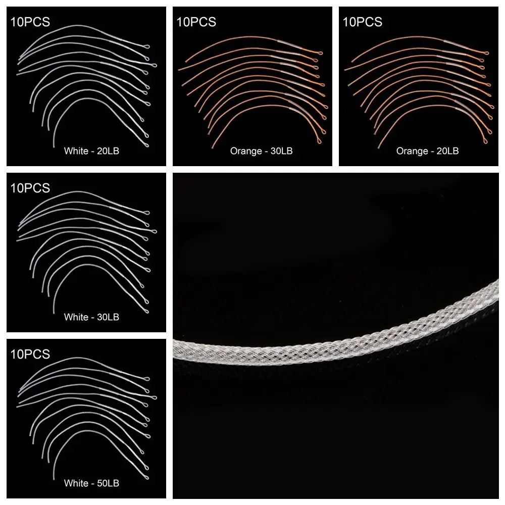 Outdoor Tackle Wire Hoge sterkte steun String Loop Connector Vliegvissen Gevlochten lijn Gewicht Voorwaarts Drijvende Leader Loops - imagen 5