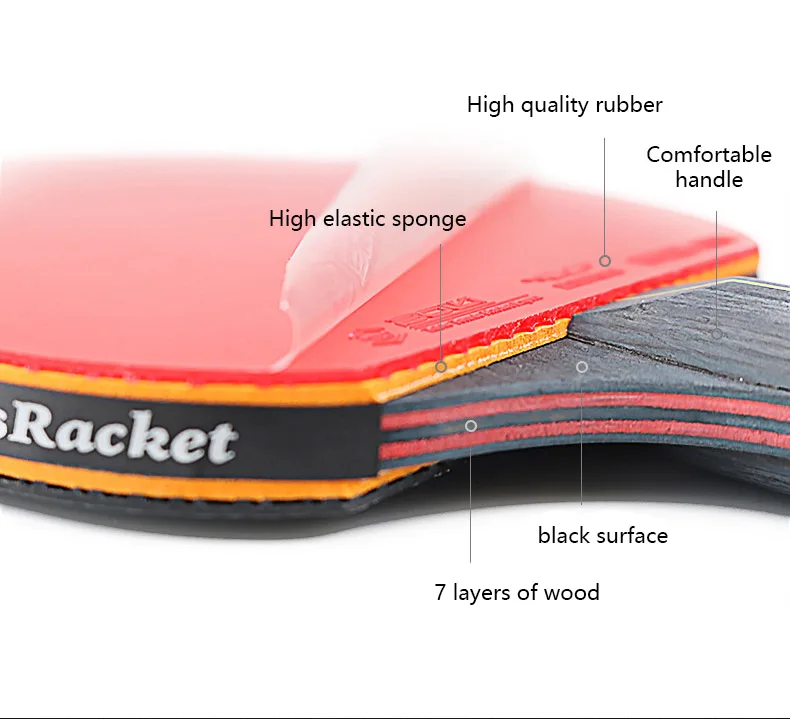 Juego de raqueta de tenis de mesa, mango largo/corto de 6 estrellas para estudiantes, paleta de Ping Pong serie A11 - imagen 5
