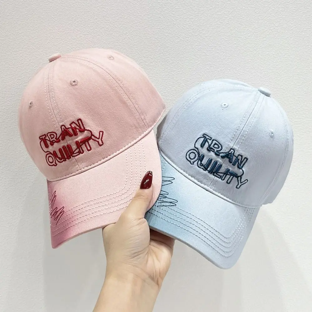 Gorra de béisbol con letras bordadas para mujer, sombrero de Color sólido, protector solar ajustable, estilo coreano, ropa de calle - imagen 2