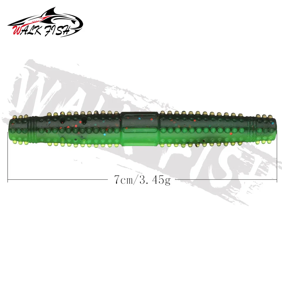 WALK FISH-Señuelos de Pesca flotantes, 8 piezas, Fat Finesse Worm Tpr Ned, 7cm, 3,45g, Swimbait, Bass Pike - imagen 2