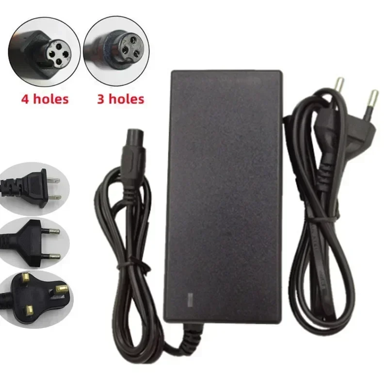 Adaptador de corriente para bicicleta de equilibrio Xiaomi No.9, 3/4 orificios, negro, 63V, 1,1a, accesorios para patinete eléctrico, enchufe de EE. UU./UE/Reino Unido para batería de litio - imagen 4