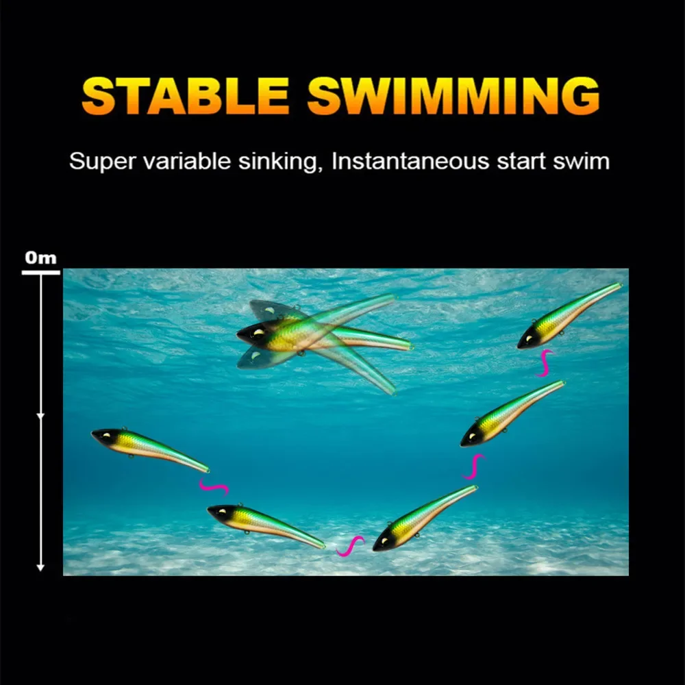 GREENSPIDER nuevo lápiz 137mm 75g hundimiento VIB Señuelos de pesca de mar Wobblers para GT atún palo de agua salada cebo Artificial - imagen 5
