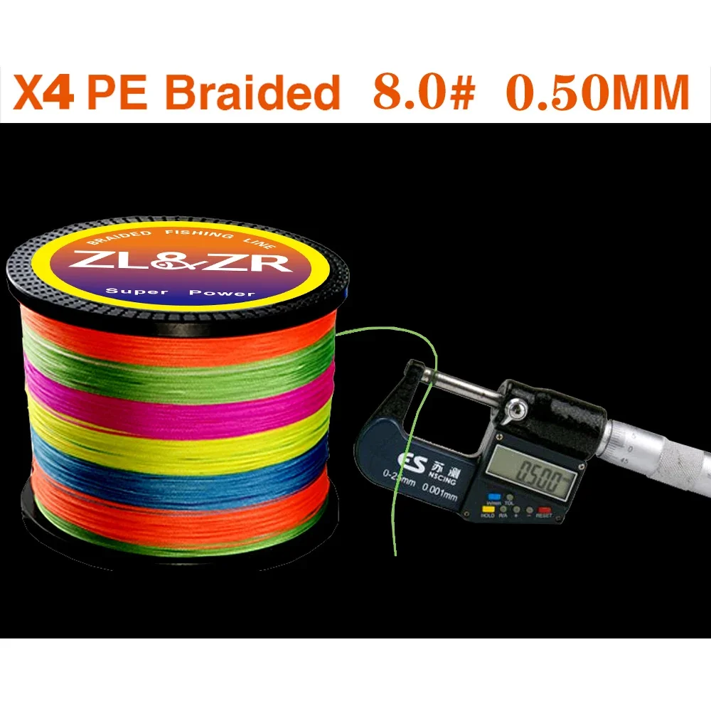 ZL & ZR-sedal de pesca trenzado de todas las colores, 4X 300M, súper fuerte, 10LB-80LB, resistente al desgaste, línea de pesca con señuelo PE - imagen 3