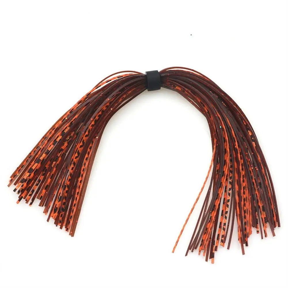 Faldas de silicona Baitfish de 44 hebras, Color mezclado, purpurina, Buzzbaits, Spinner, Material de atado de moscas, plantilla de Color barrado, falda de calamar - imagen 2