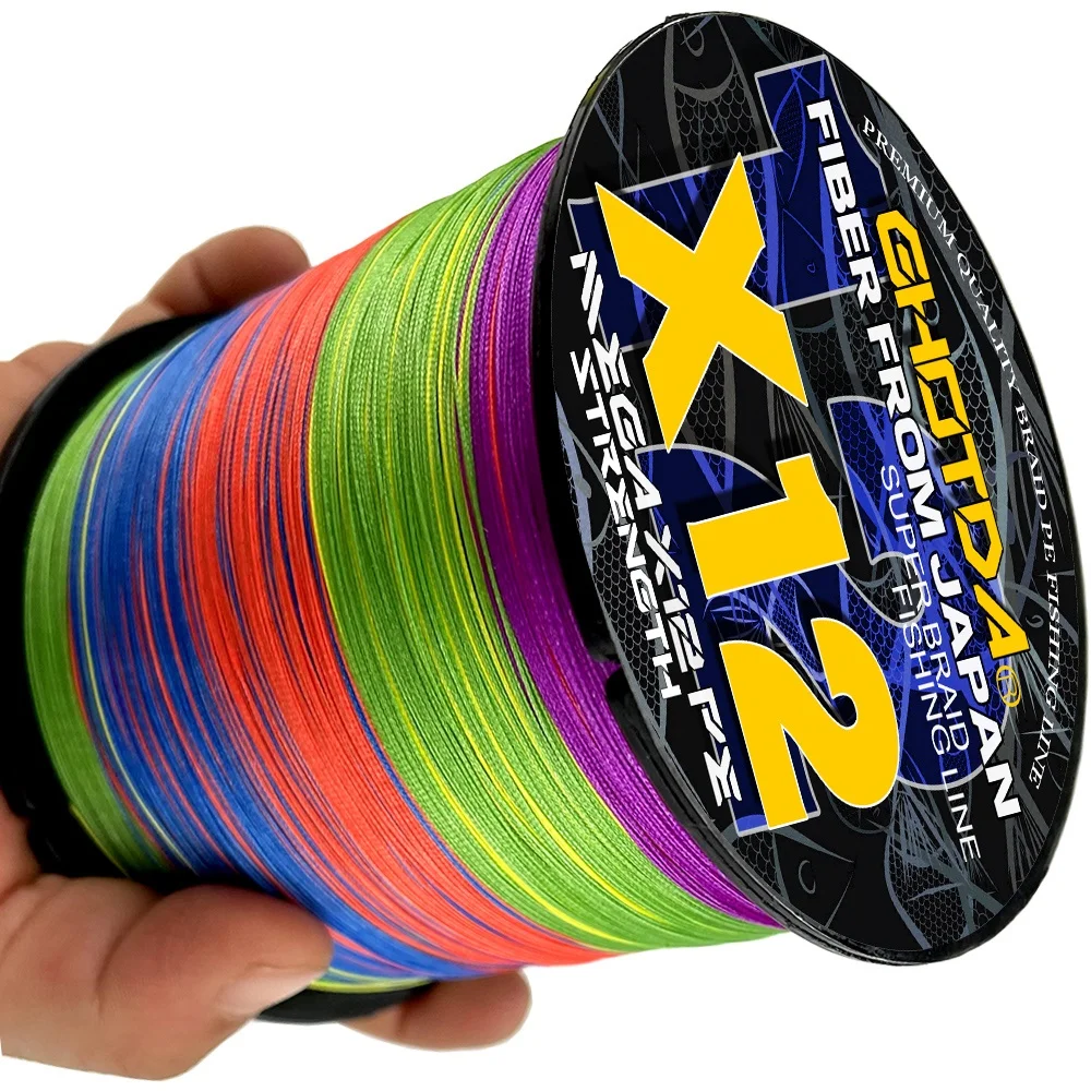 GHOTDA-sedas de pesca trenzadas de 12 hebras, multifilamento de PE para pesca en el mar, 25-120 libras, 1000M, 500M, 300M, 100M - imagen 3