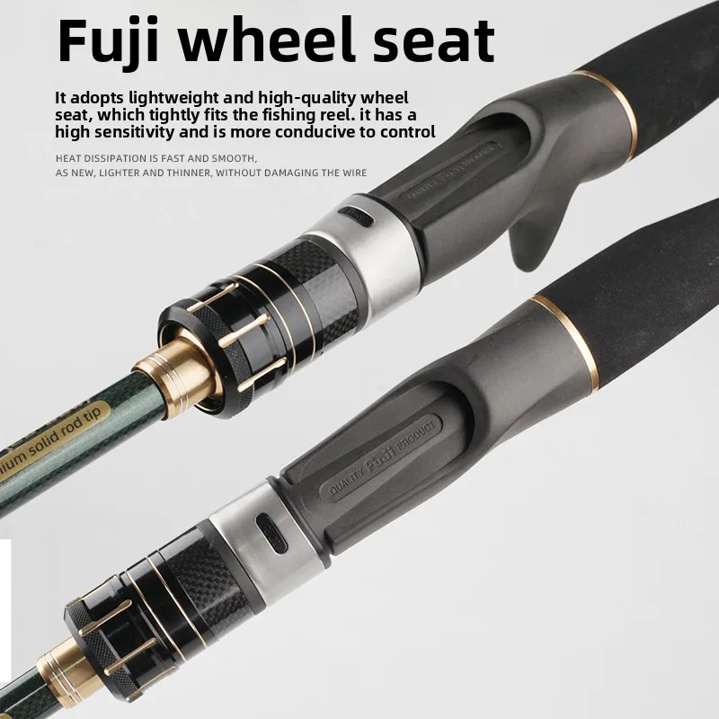 Caña de pescar para barco HANFEI, caña de pescar de mar fuera de la costa, 1,8 m2,1 m, 2,4 m, caña de fundición giratoria de carbono 20-80 #   Punta de aleación de titanio - imagen 5