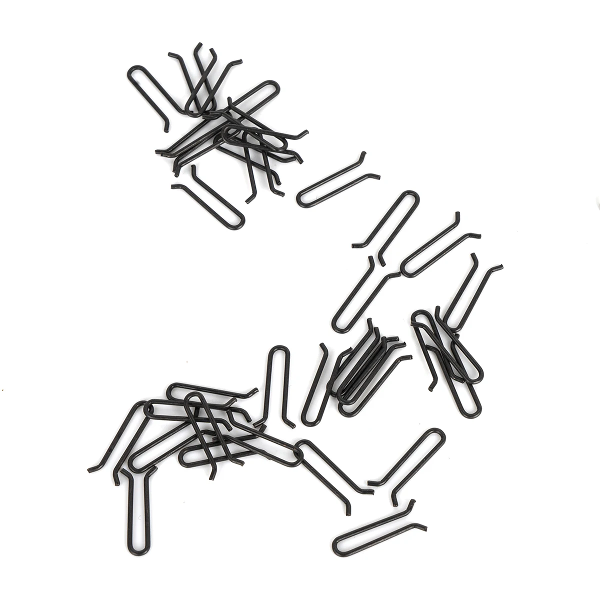 50 Uds. Aparejos terminales de pesca de carpa, molde de peso de plomo negro mate con Clips de bucle en forma de U para broches de seguridad - imagen 3