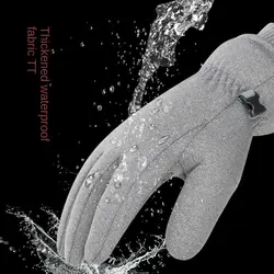 Guantes de felpa a prueba de viento para deportes al aire libre, guantes impermeables para Snowboard, guantes de esquí, guantes térmicos gruesos de lana PU, cálidos para invierno