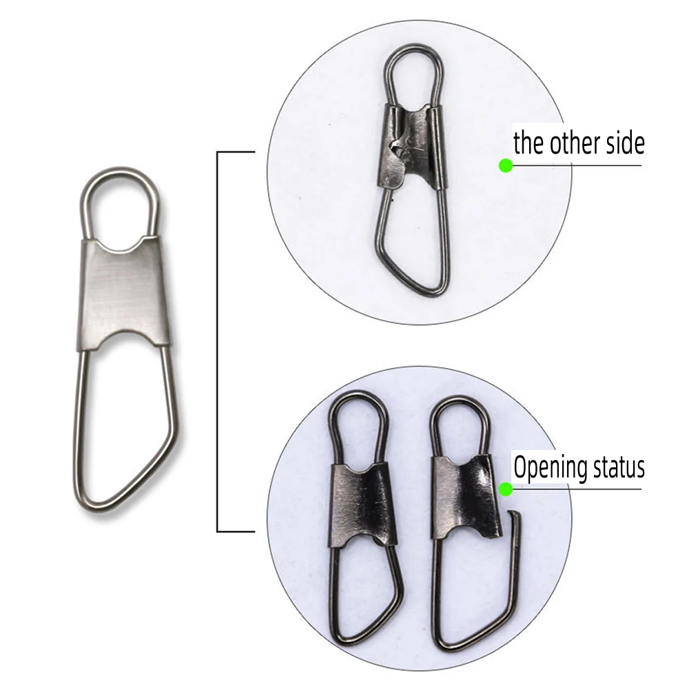 DNDYUJU-conector de pesca de acero al carbono, 50 piezas, señuelo de pesca a presión, rodamiento, Pin giratorio, aparejos, herramientas de anzuelo de pesca - imagen 3