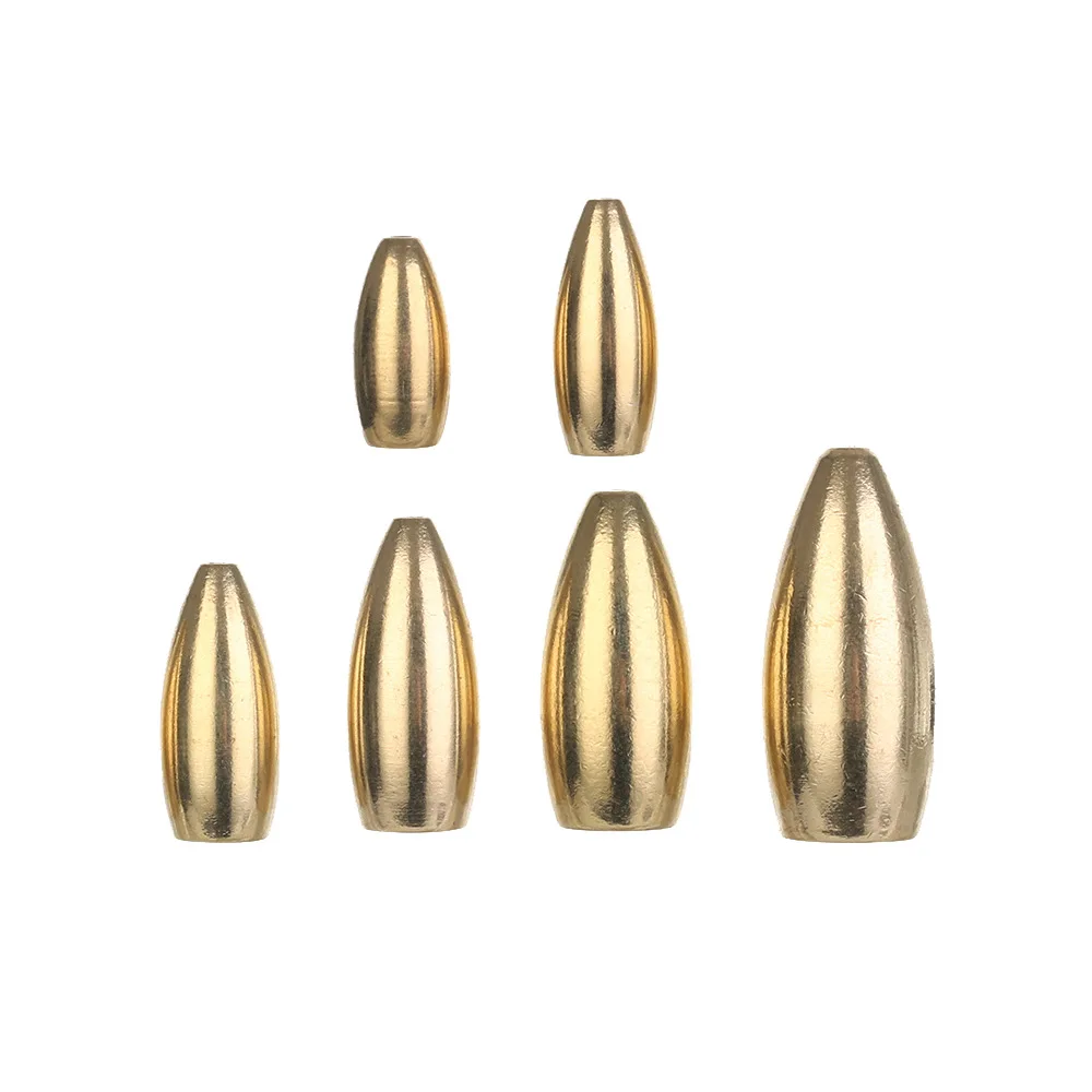 50 Uds señuelo de Pesca plomo plomo cobre 3,5/5/7/10/12/14g/17g/21g tambor de cintura peso de bala suministros de Pesca de mar accesorios Pesca - imagen 2