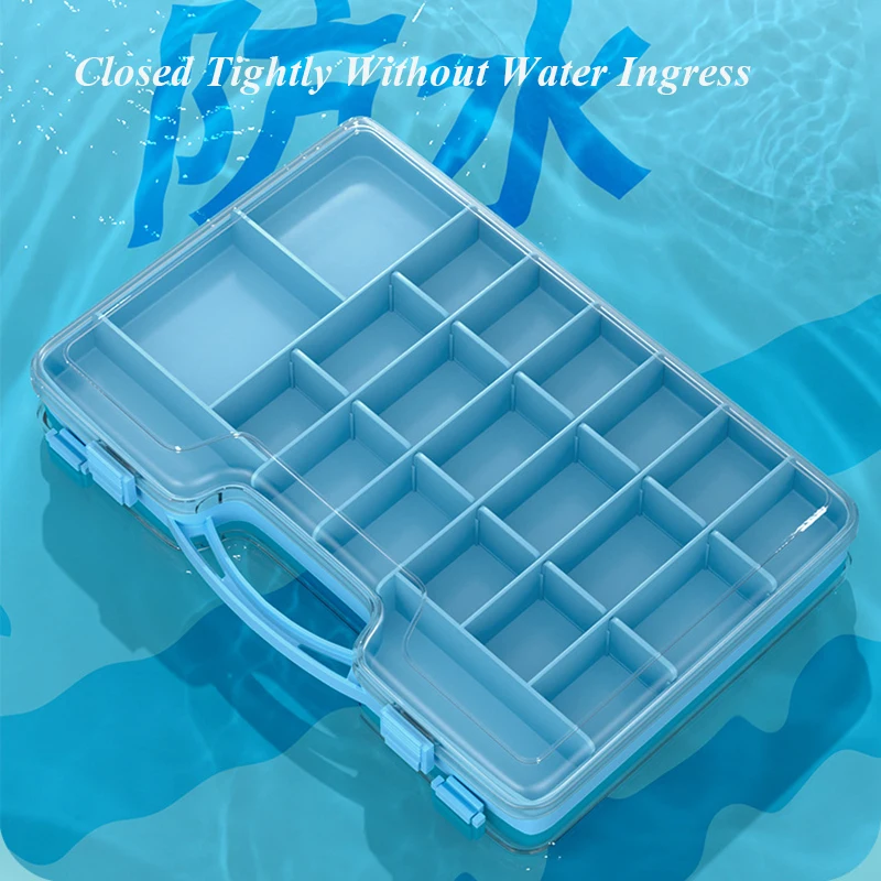 Caja de aparejos de pesca de doble cara, accesorios de pescador, gran capacidad, almacenamiento impermeable, gancho, contenedor de herramientas de cebos - imagen 3