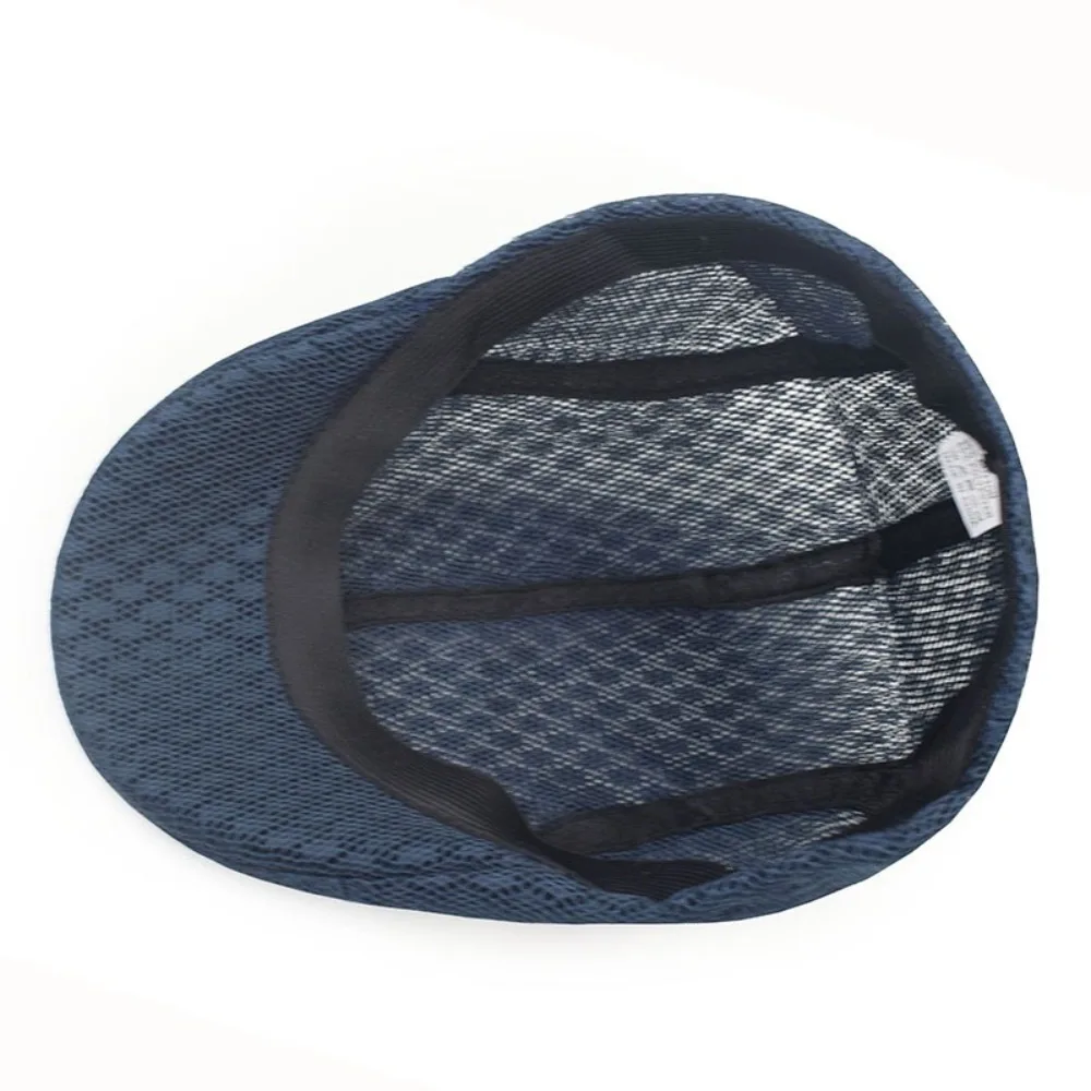 Casual versión coreana sombrero de lengua de pato Color sólido boinas de malla hueca transpirable sombrero delantero Unisex - imagen 2