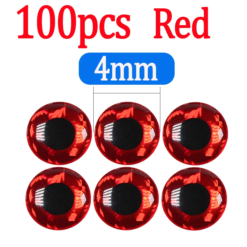 100pcs Red 4mm
