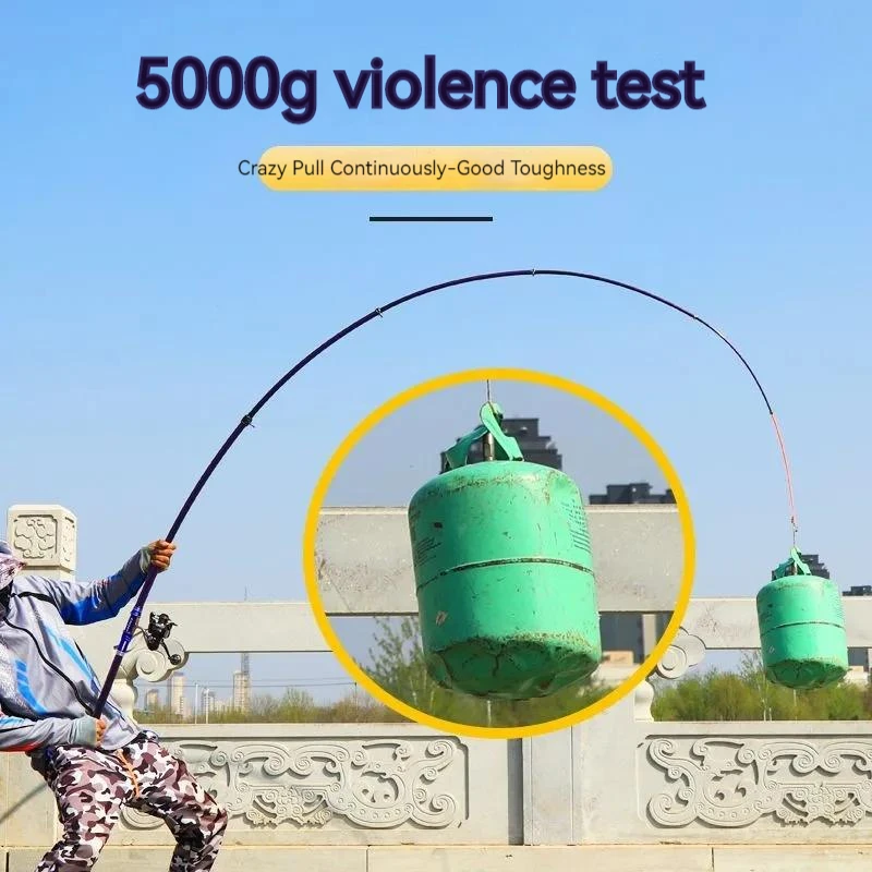 Cañas de pescar Ultra duras, 2,1-4,5 m, cañas de lanzamiento y carrete, caña de mar de carbono, pesca de largo alcance, Spinning telescópico, cañas de carpa plateadas - imagen 3