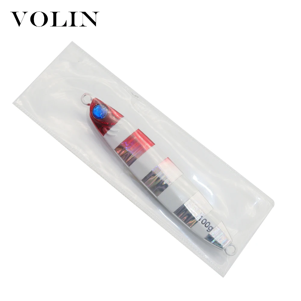 VOLIN-señuelo de pesca Artificial de Metal fundido, cebo de lubina duro, 80g, 100g, 1 unidad - imagen 5