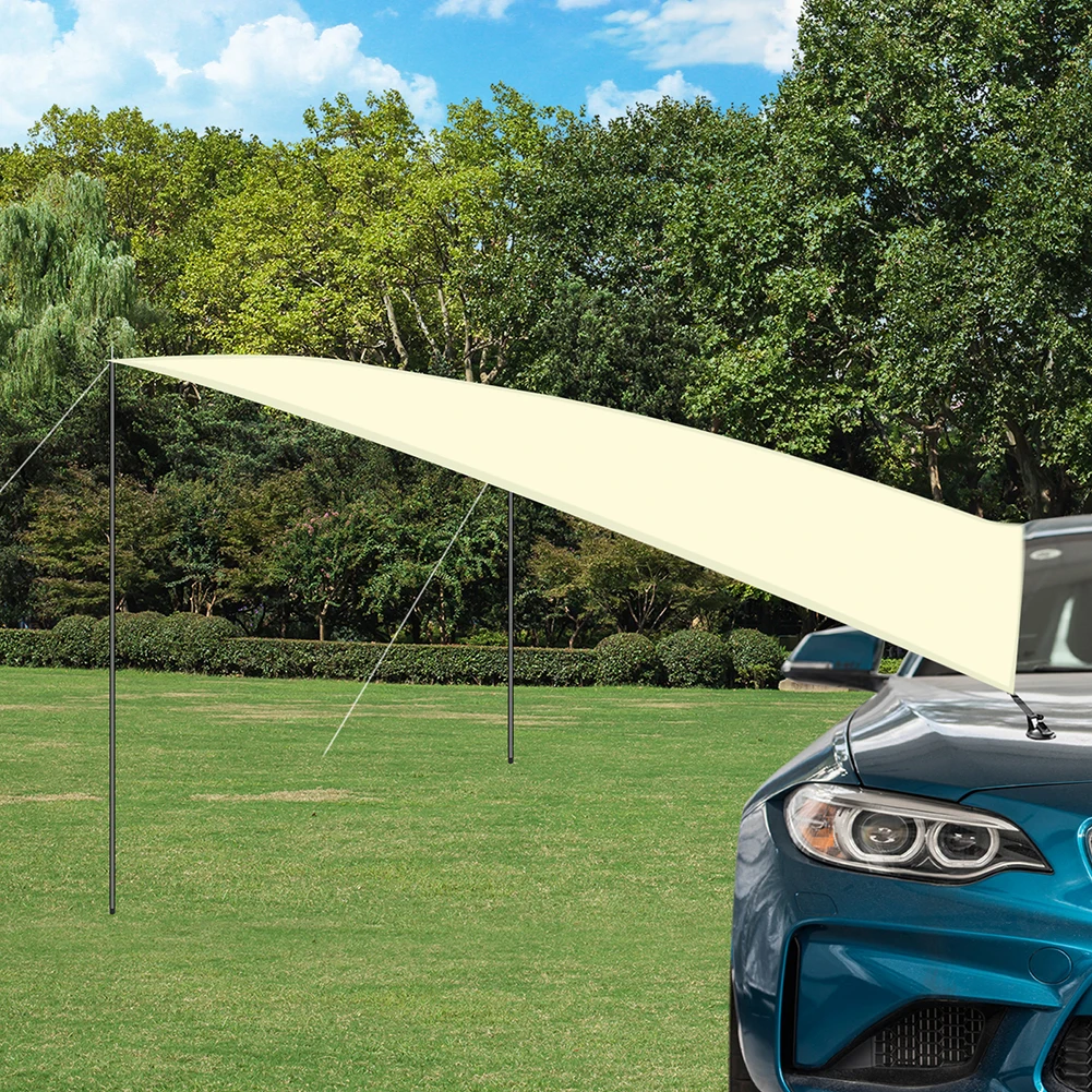 Refugio para coche, sombra para acampar, tienda de campaña lateral para techo de coche, toldo impermeable UV, tienda de campaña portátil, dosel de lluvia para techo de automóvil - imagen 3