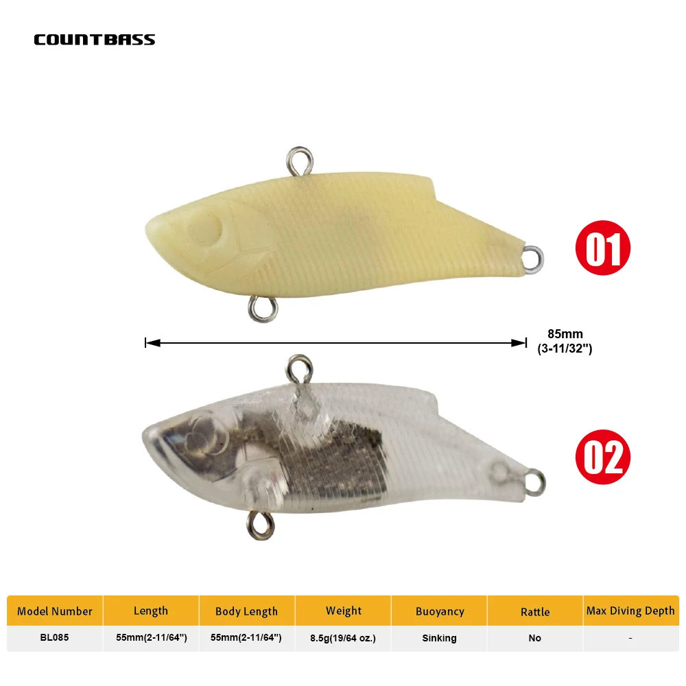 Countbass Señuelos de pesca VIB blanco – Crankbaits duro - imagen 2