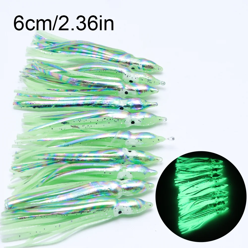 Vinilos de calamar luminiscentes con efecto luz nocturna para pesca - imagen 5