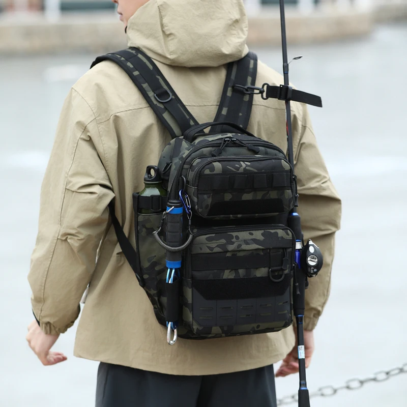 Mochila de pesca portacañas gran capacidad – Táctica para exterior - imagen 3