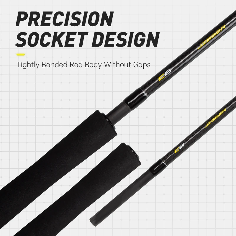 Hunthouse-caña de pescar UL 1,8 m Jigging, 1,5 secciones, peso del señuelo 100-400g, fibra de carbono fundida/giratoria, parte completa de Japón Fuji Ocean - imagen 5